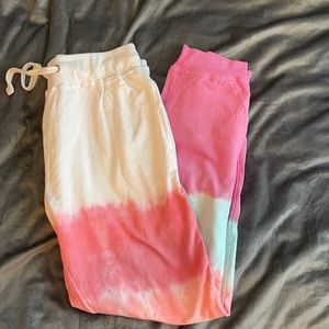 Light weight Pink Tie-dye jogger sweat pants small